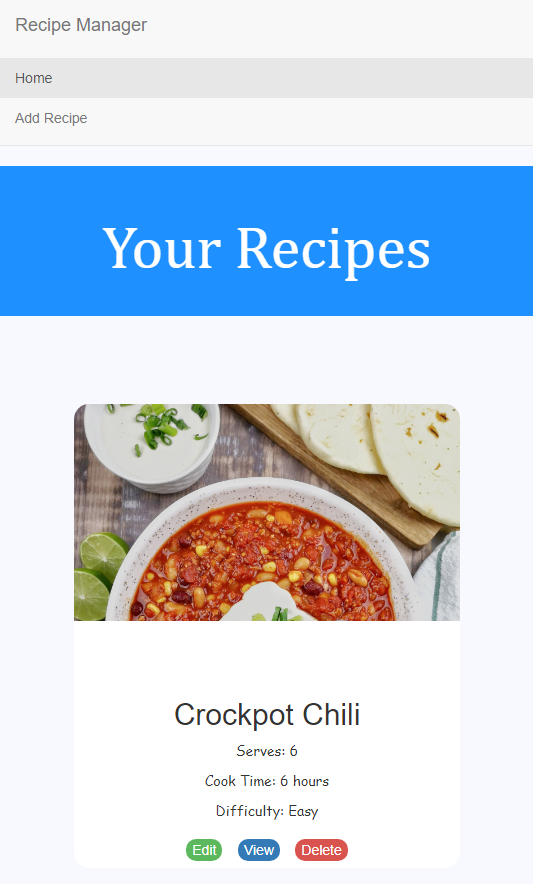 Recipe Manager